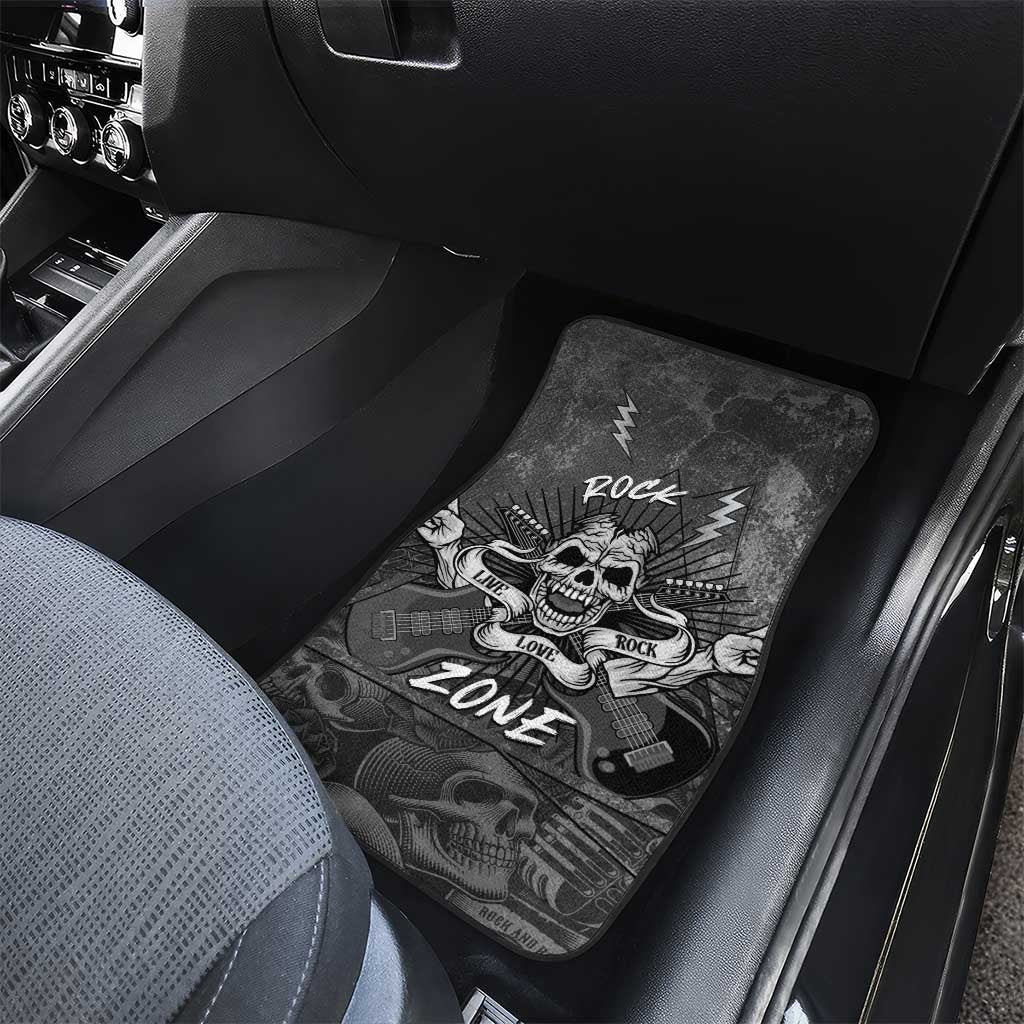 Live Love Rock Skull Car Mats Retro Grunge Style - Wonder Print Shop