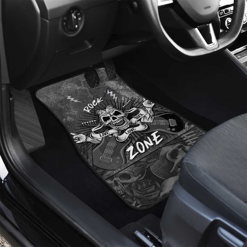 Live Love Rock Skull Car Mats Retro Grunge Style - Wonder Print Shop