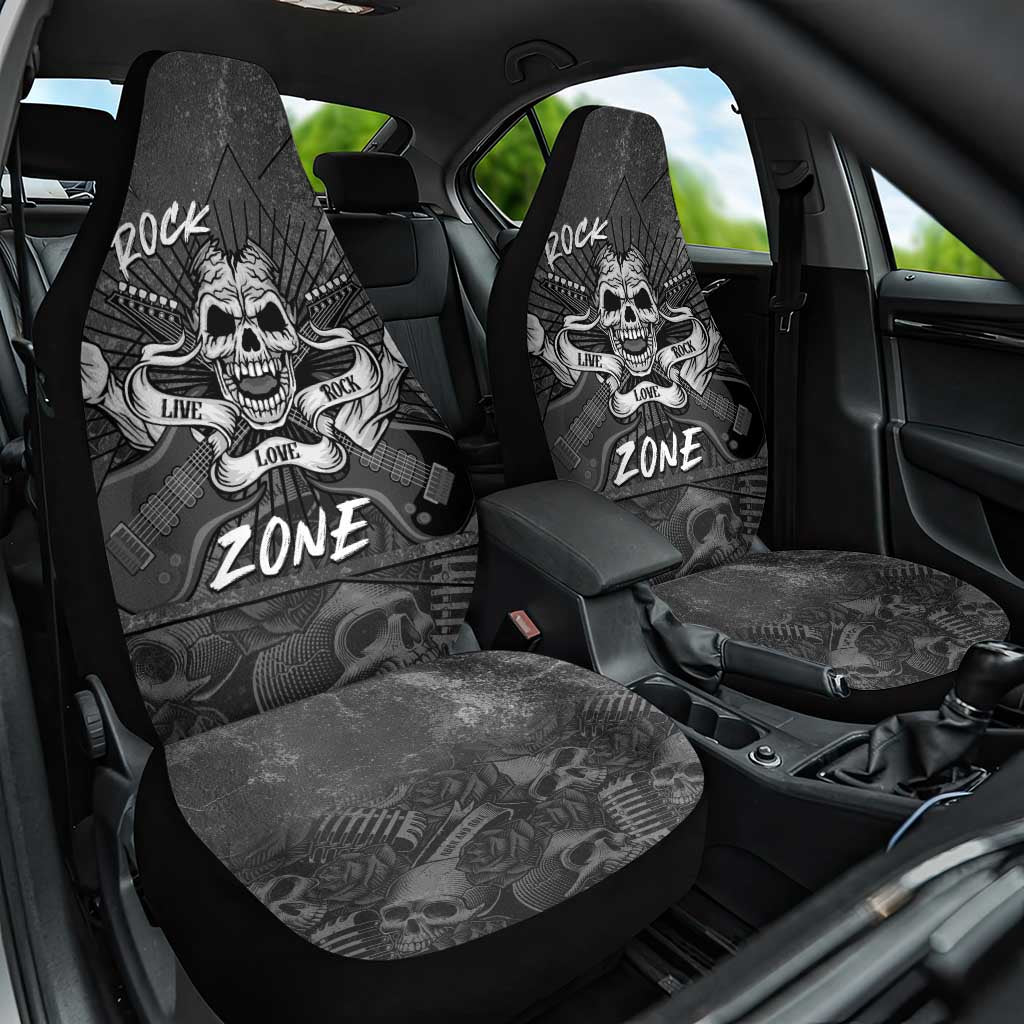 Live Love Rock Skull Car Seat Cover Retro Grunge Style - Wonder Print Shop