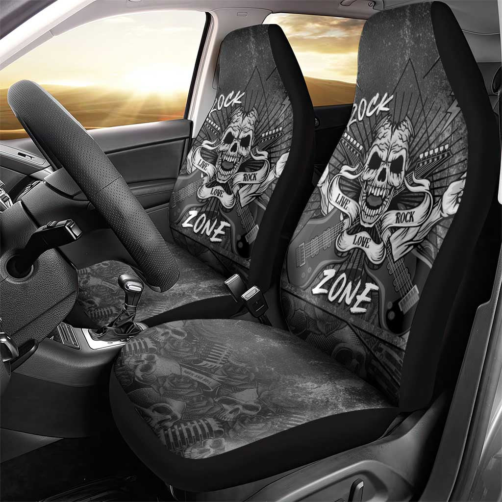 Live Love Rock Skull Car Seat Cover Retro Grunge Style - Wonder Print Shop