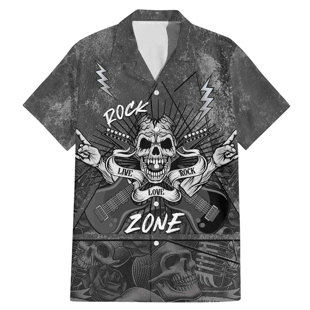 Live Love Rock Skull Family Matching Mermaid Dress and Hawaiian Shirt Retro Grunge Style - Wonder Print Shop