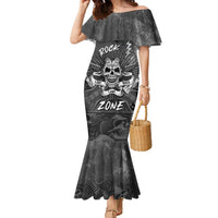 Live Love Rock Skull Family Matching Mermaid Dress and Hawaiian Shirt Retro Grunge Style - Wonder Print Shop