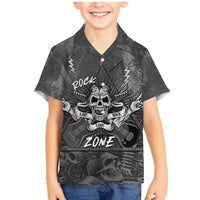 Live Love Rock Skull Family Matching Mermaid Dress and Hawaiian Shirt Retro Grunge Style - Wonder Print Shop