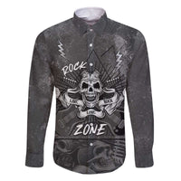 Live Love Rock Skull Family Matching Off The Shoulder Long Sleeve Dress and Hawaiian Shirt Retro Grunge Style - Wonder Print Shop