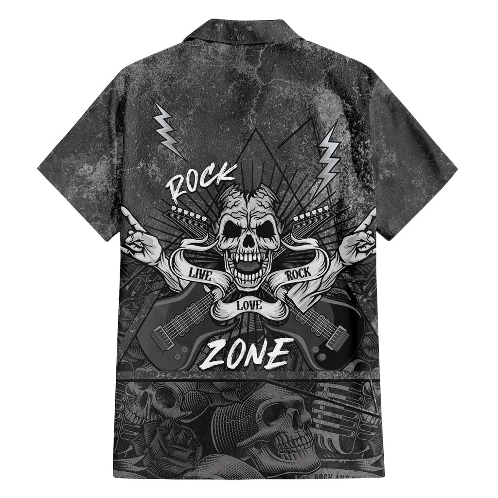 Live Love Rock Skull Family Matching Off Shoulder Maxi Dress and Hawaiian Shirt Retro Grunge Style - Wonder Print Shop