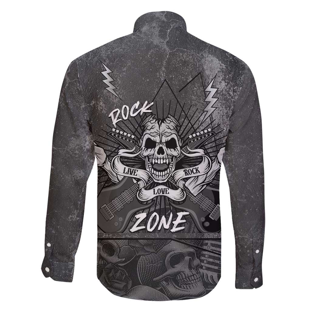 Live Love Rock Skull Family Matching Off Shoulder Maxi Dress and Hawaiian Shirt Retro Grunge Style - Wonder Print Shop