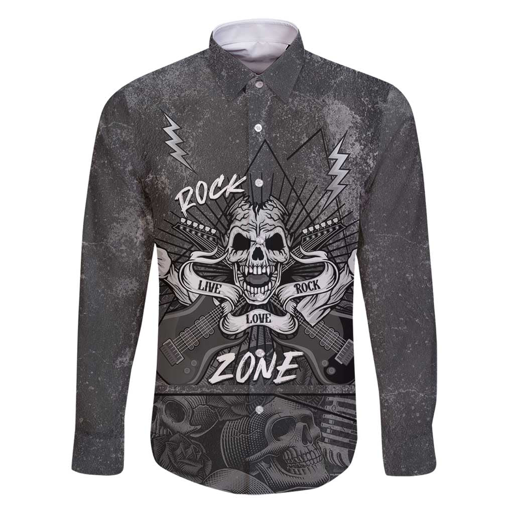 Live Love Rock Skull Family Matching Puletasi and Hawaiian Shirt Retro Grunge Style - Wonder Print Shop