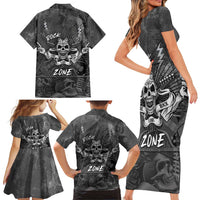 Live Love Rock Skull Family Matching Short Sleeve Bodycon Dress and Hawaiian Shirt Retro Grunge Style - Wonder Print Shop