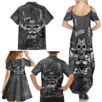 Live Love Rock Skull Family Matching Summer Maxi Dress and Hawaiian Shirt Retro Grunge Style - Wonder Print Shop