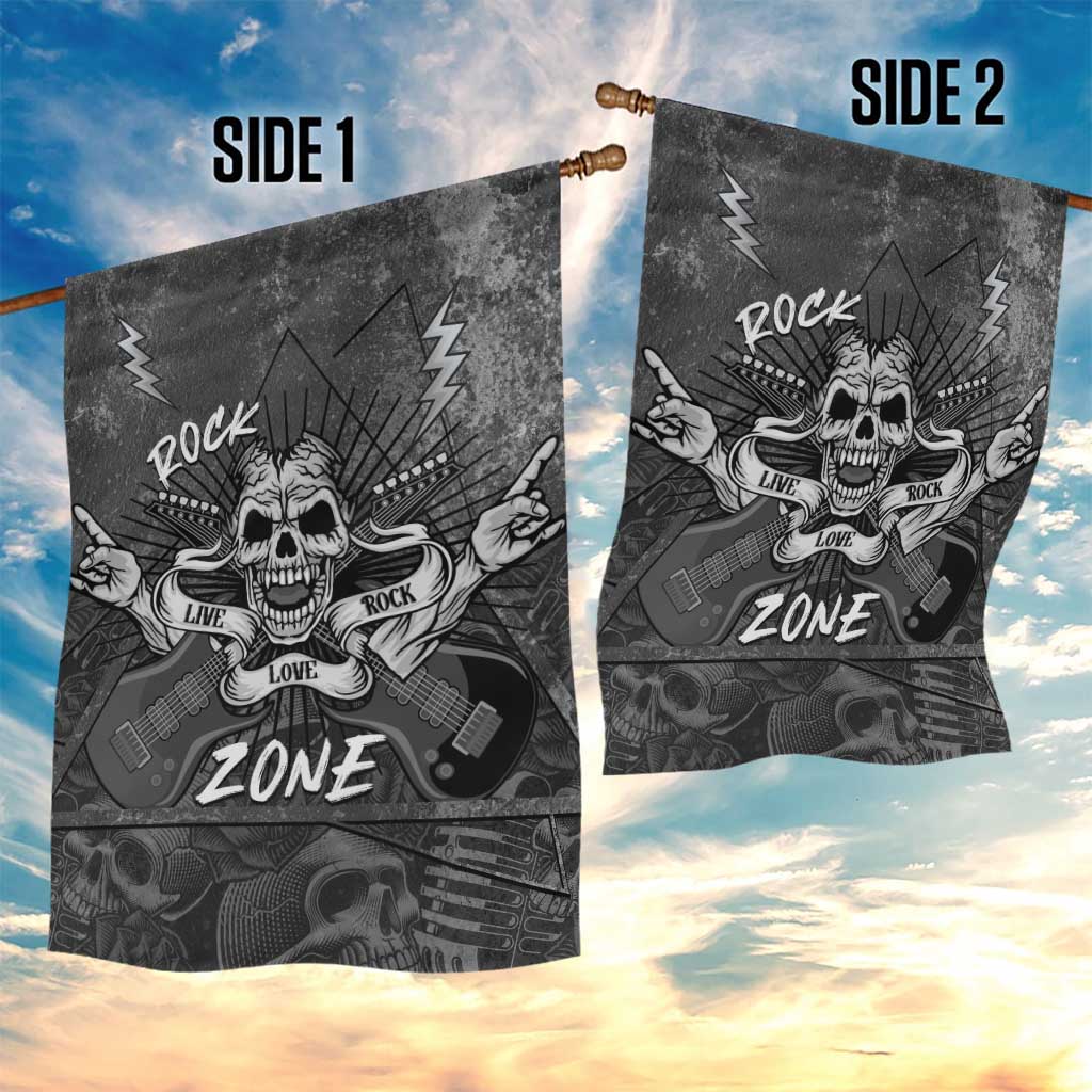 Live Love Rock Skull Garden Flag Retro Grunge Style - Wonder Print Shop