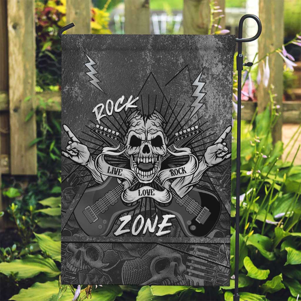 Live Love Rock Skull Garden Flag Retro Grunge Style - Wonder Print Shop