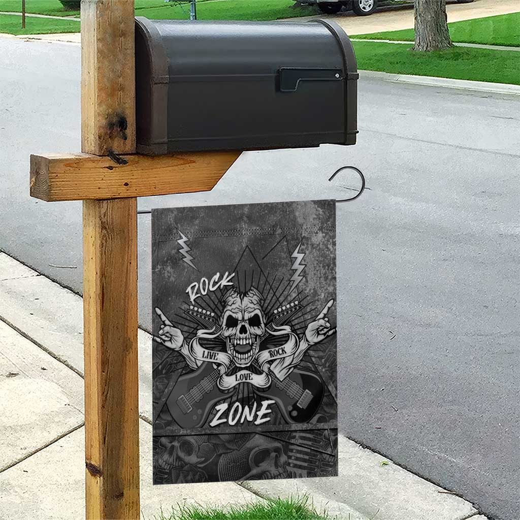 Live Love Rock Skull Garden Flag Retro Grunge Style - Wonder Print Shop