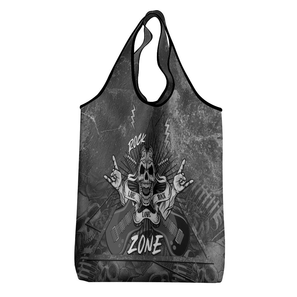 Live Love Rock Skull Grocery Bag Retro Grunge Style - Wonder Print Shop
