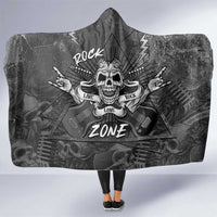 Live Love Rock Skull Hooded Blanket Retro Grunge Style - Wonder Print Shop