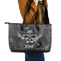 Live Love Rock Skull Leather Tote Bag Retro Grunge Style - Wonder Print Shop