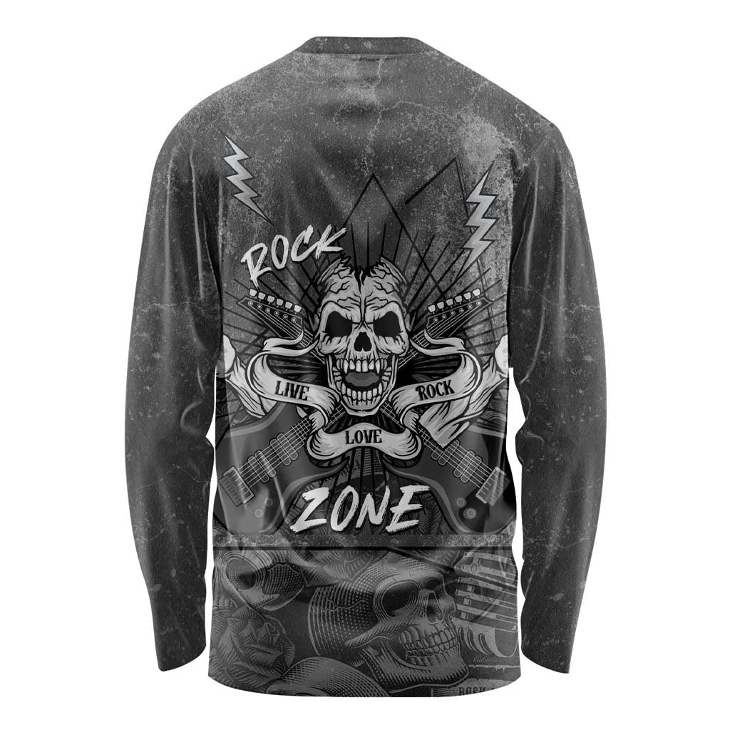 Live Love Rock Skull Long Sleeve Shirt Retro Grunge Style - Wonder Print Shop