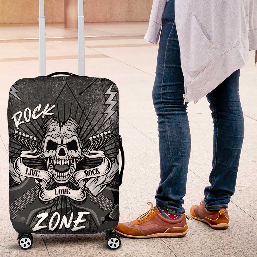Live Love Rock Skull Luggage Cover Retro Grunge Style - Wonder Print Shop