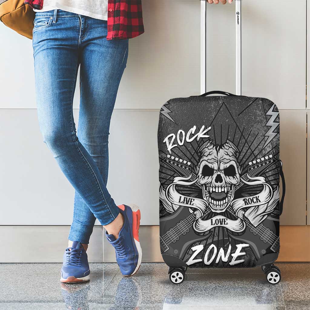 Live Love Rock Skull Luggage Cover Retro Grunge Style - Wonder Print Shop