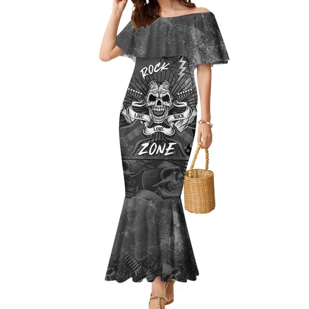Live Love Rock Skull Mermaid Dress Retro Grunge Style - Wonder Print Shop