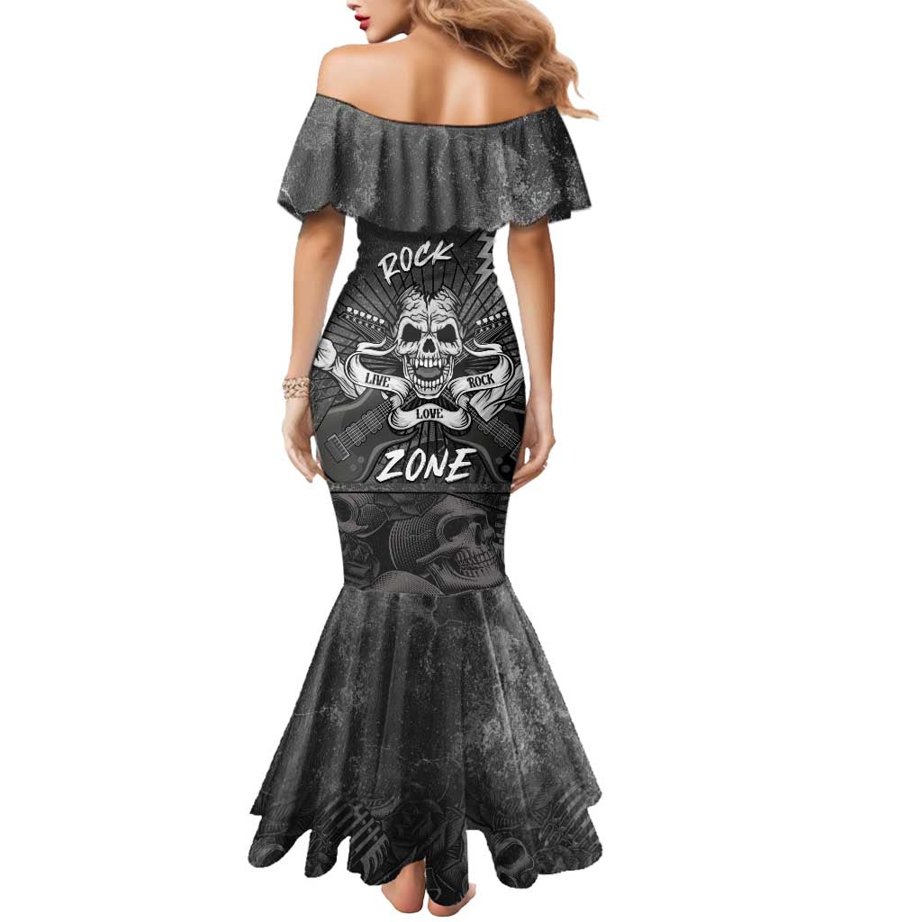 Live Love Rock Skull Mermaid Dress Retro Grunge Style - Wonder Print Shop