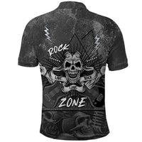 Live Love Rock Skull Polo Shirt Retro Grunge Style - Wonder Print Shop