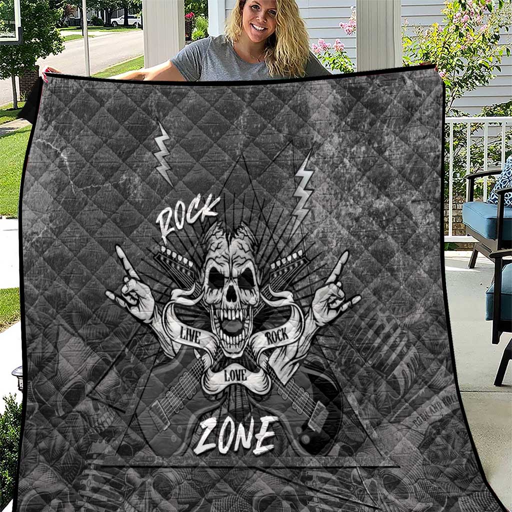 Live Love Rock Skull Quilt Retro Grunge Style - Wonder Print Shop