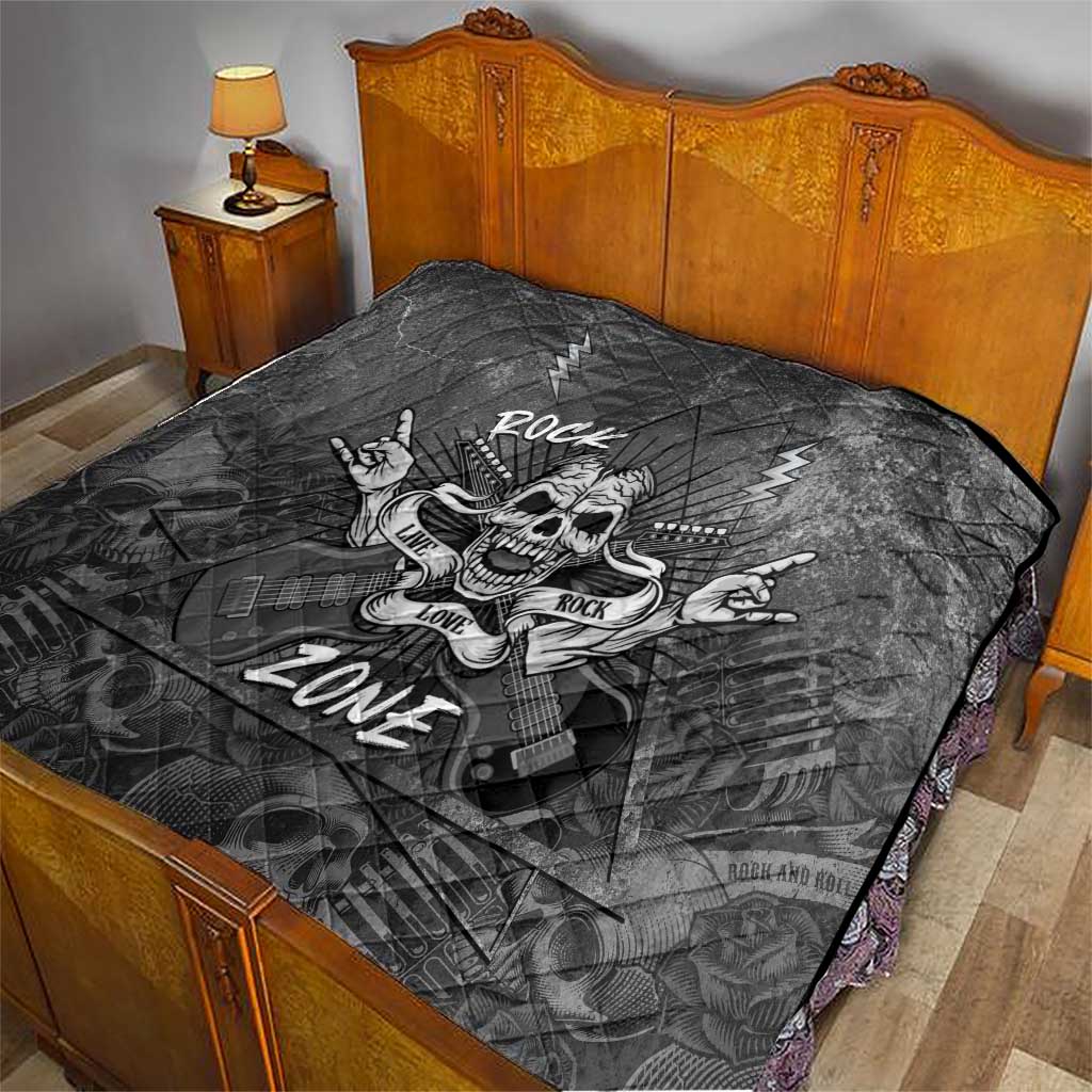 Live Love Rock Skull Quilt Retro Grunge Style - Wonder Print Shop