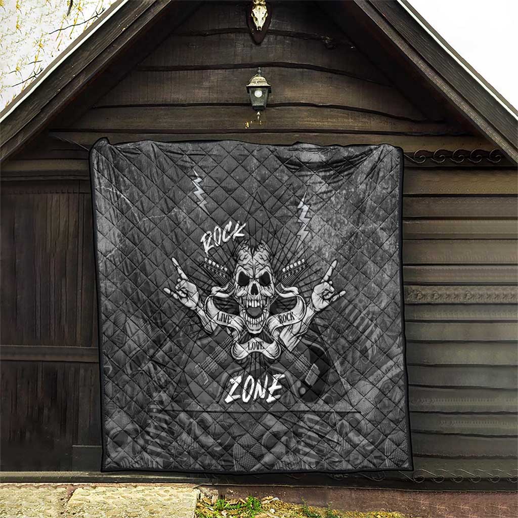 Live Love Rock Skull Quilt Retro Grunge Style - Wonder Print Shop