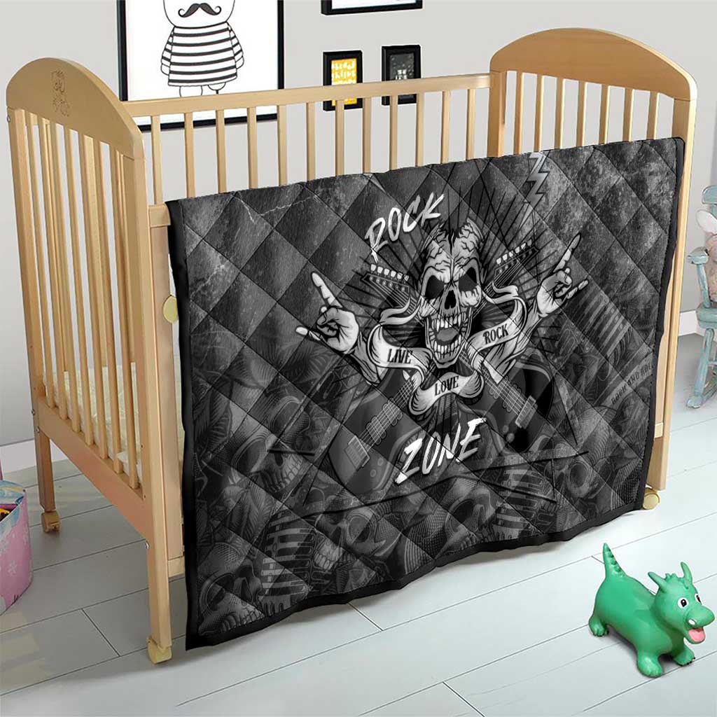 Live Love Rock Skull Quilt Retro Grunge Style - Wonder Print Shop