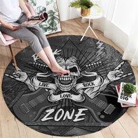Live Love Rock Skull Round Carpet Retro Grunge Style - Wonder Print Shop