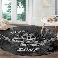 Live Love Rock Skull Round Carpet Retro Grunge Style - Wonder Print Shop