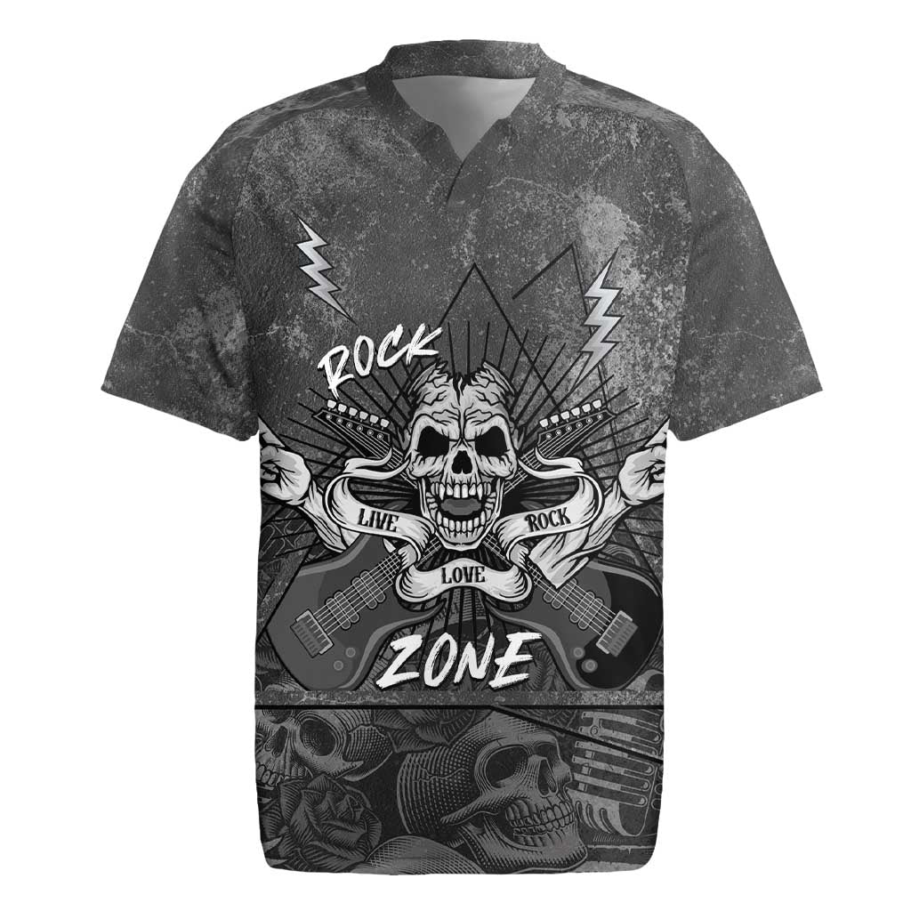 Live Love Rock Skull Rugby Jersey Retro Grunge Style - Wonder Print Shop