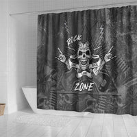 Live Love Rock Skull Shower Curtain Retro Grunge Style - Wonder Print Shop