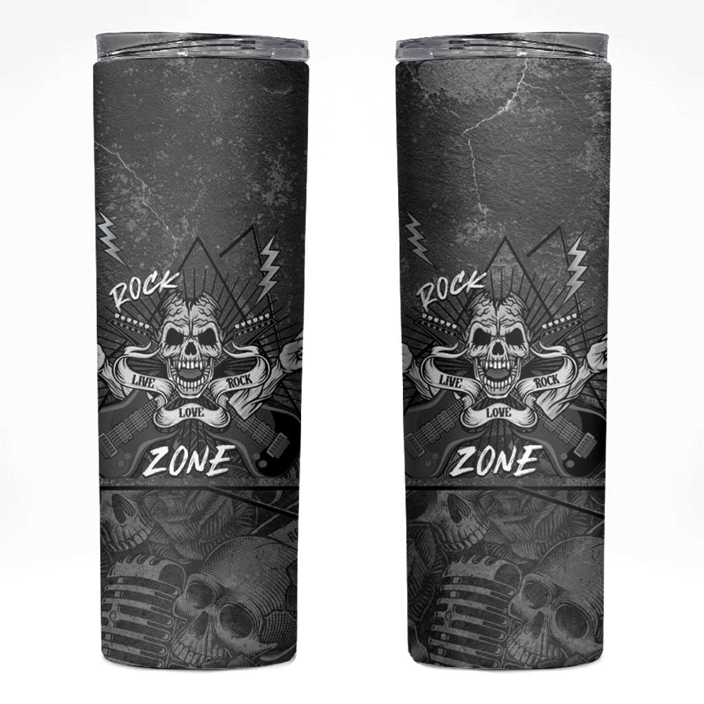 Live Love Rock Skull Skinny Tumbler Retro Grunge Style - Wonder Print Shop