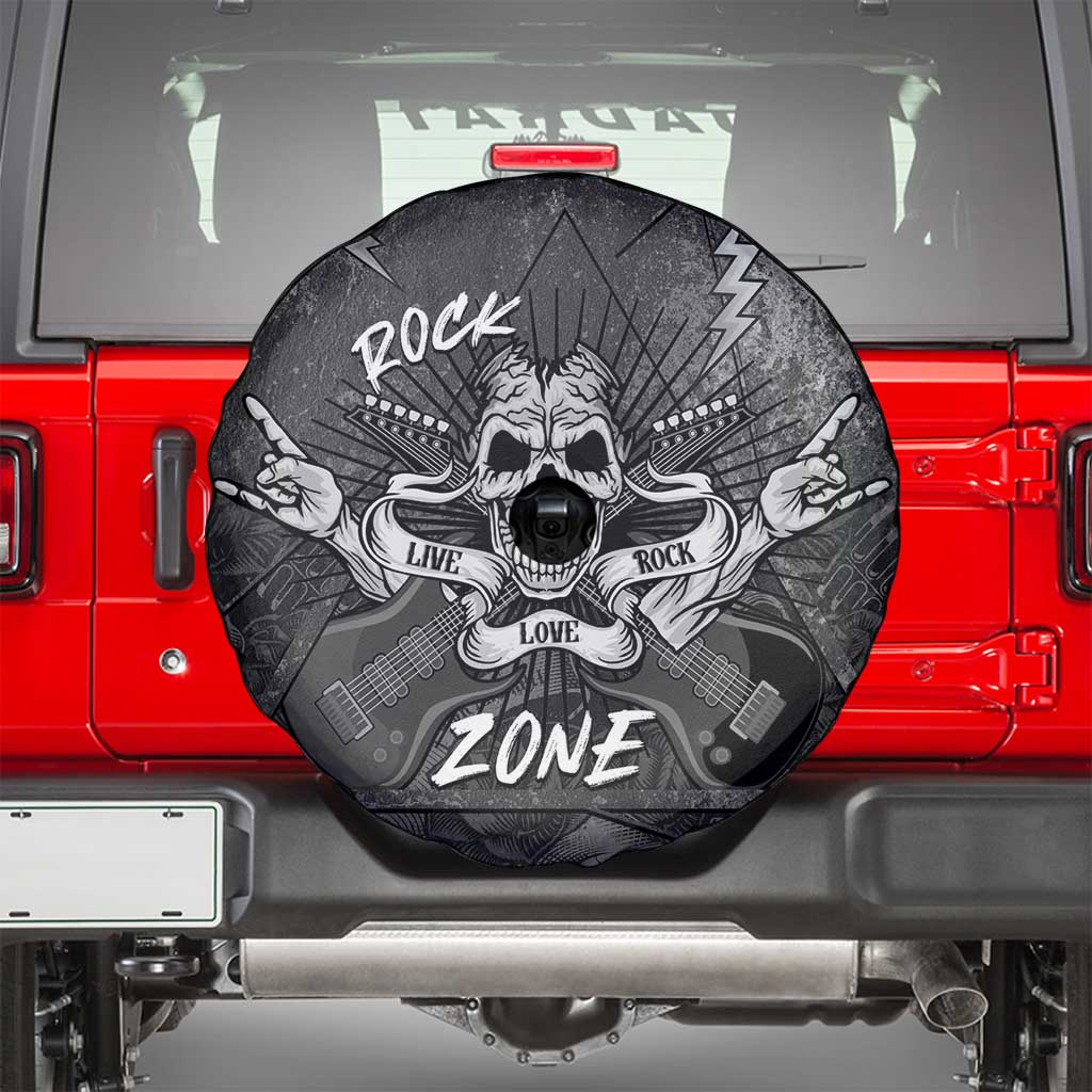 Live Love Rock Skull Spare Tire Cover Retro Grunge Style - Wonder Print Shop