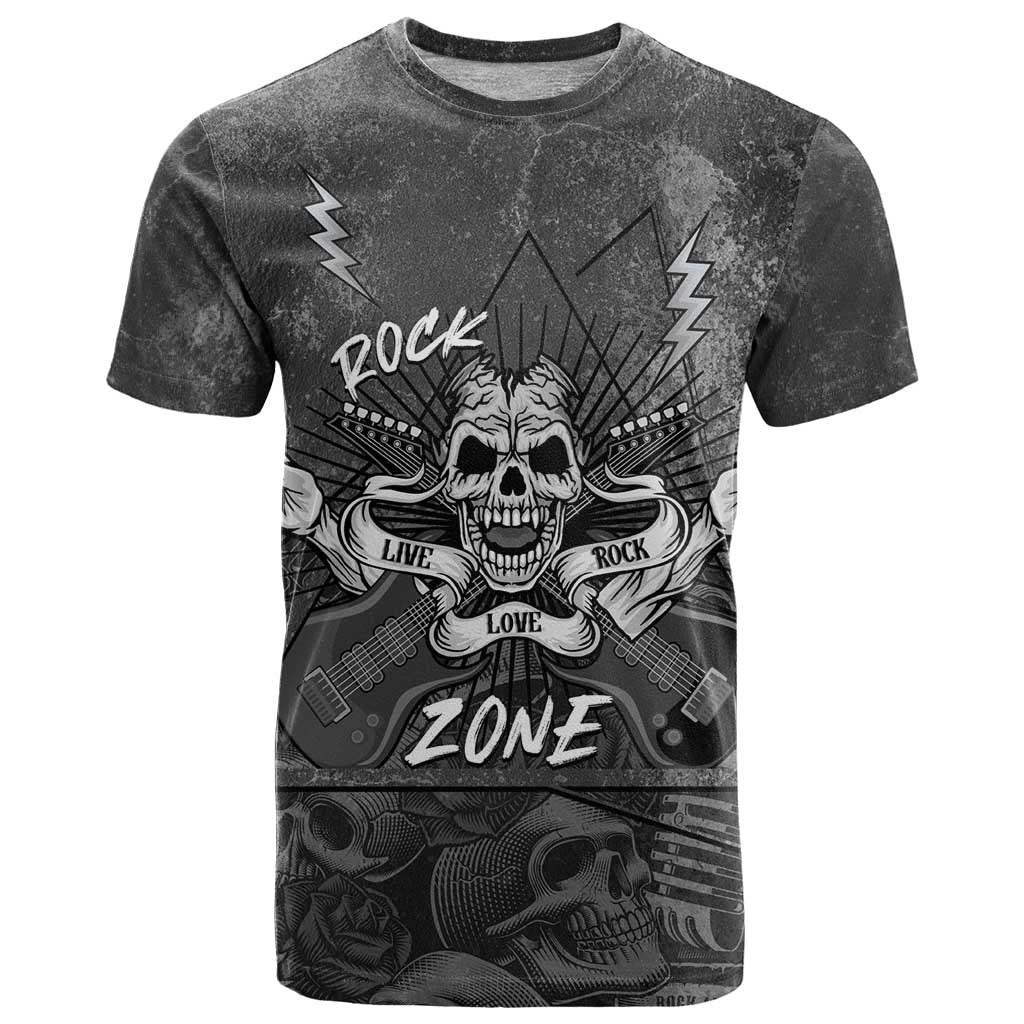 Live Love Rock Skull T Shirt Retro Grunge Style - Wonder Print Shop