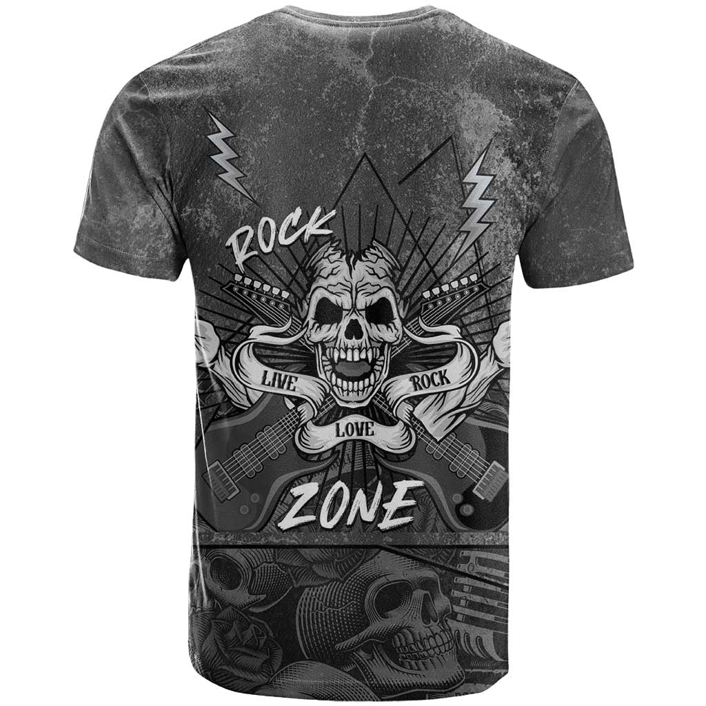 Live Love Rock Skull T Shirt Retro Grunge Style - Wonder Print Shop