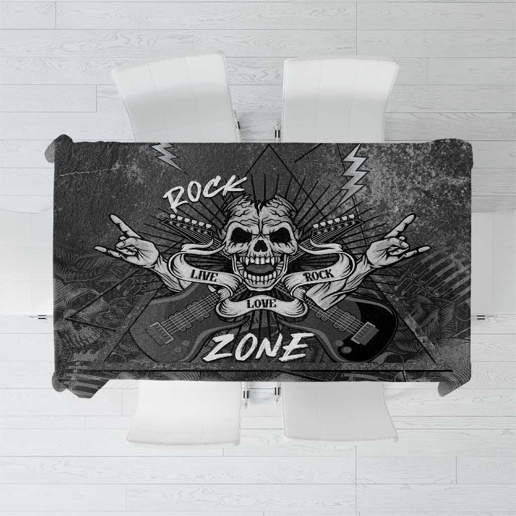 Live Love Rock Skull Tablecloth Retro Grunge Style - Wonder Print Shop