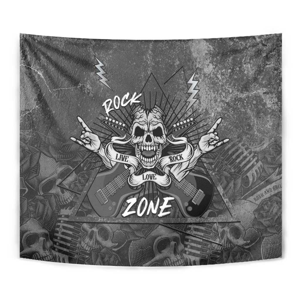 Live Love Rock Skull Tapestry Retro Grunge Style - Wonder Print Shop