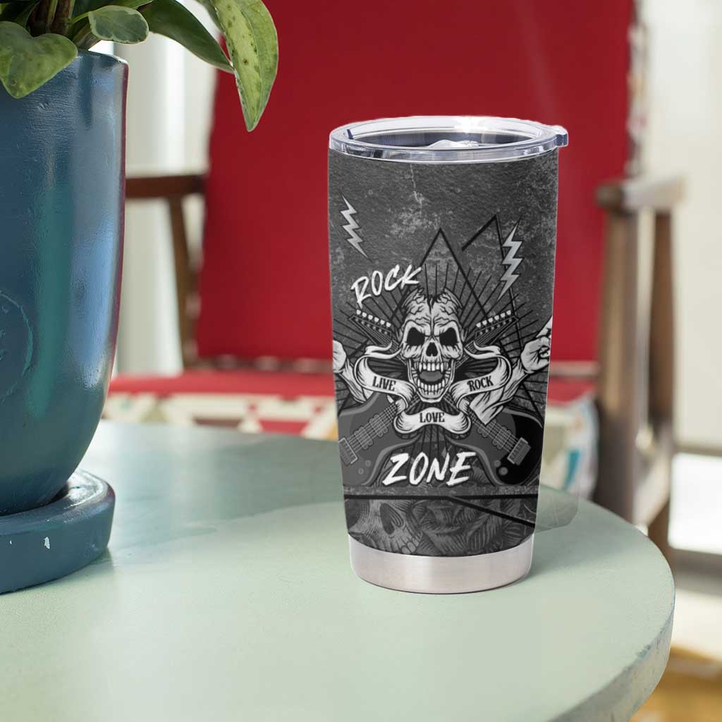 Live Love Rock Skull Tumbler Cup Retro Grunge Style - Wonder Print Shop