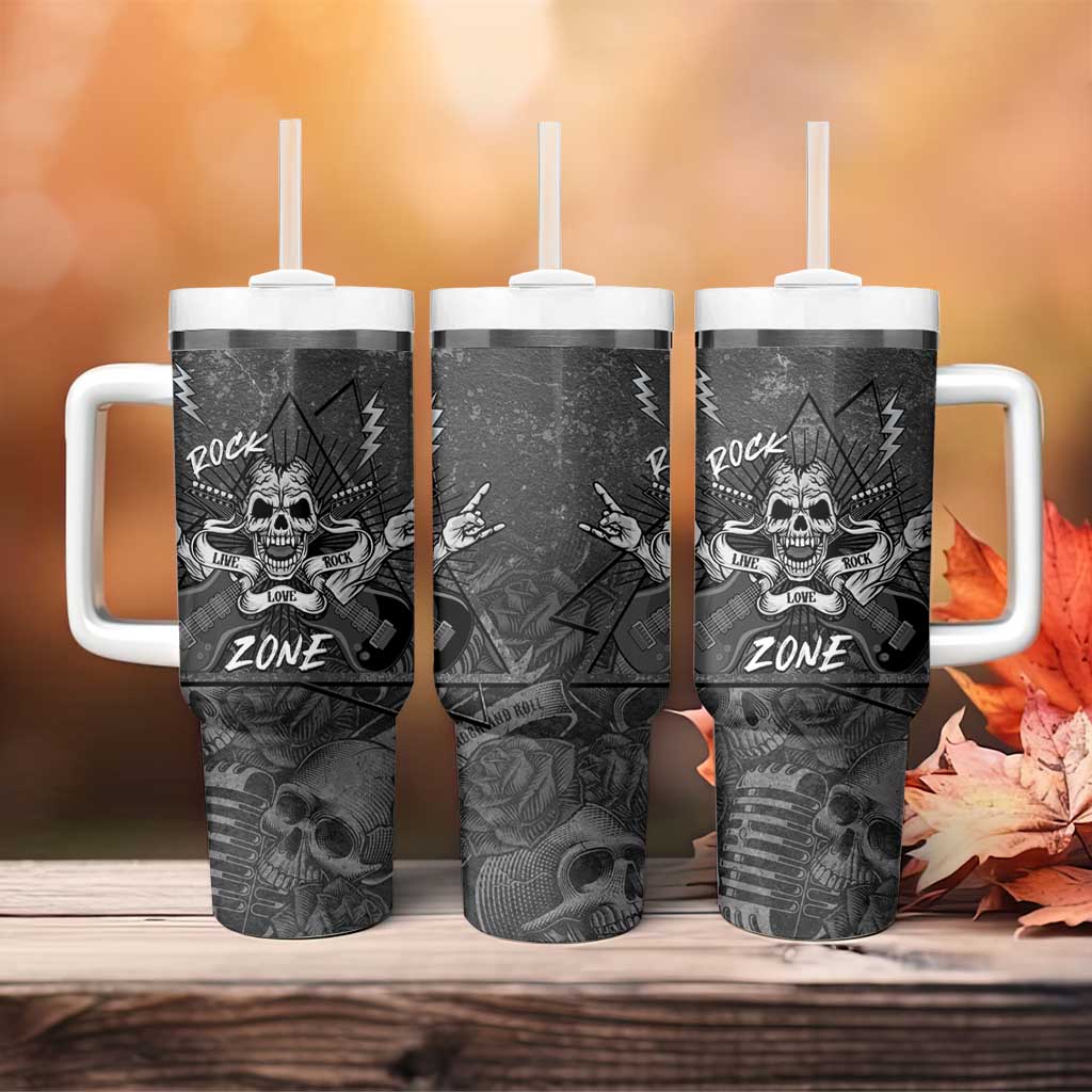 Live Love Rock Skull Tumbler With Handle Retro Grunge Style - Wonder Print Shop