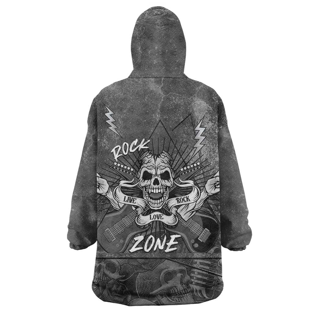 Live Love Rock Skull Wearable Blanket Hoodie Retro Grunge Style - Wonder Print Shop