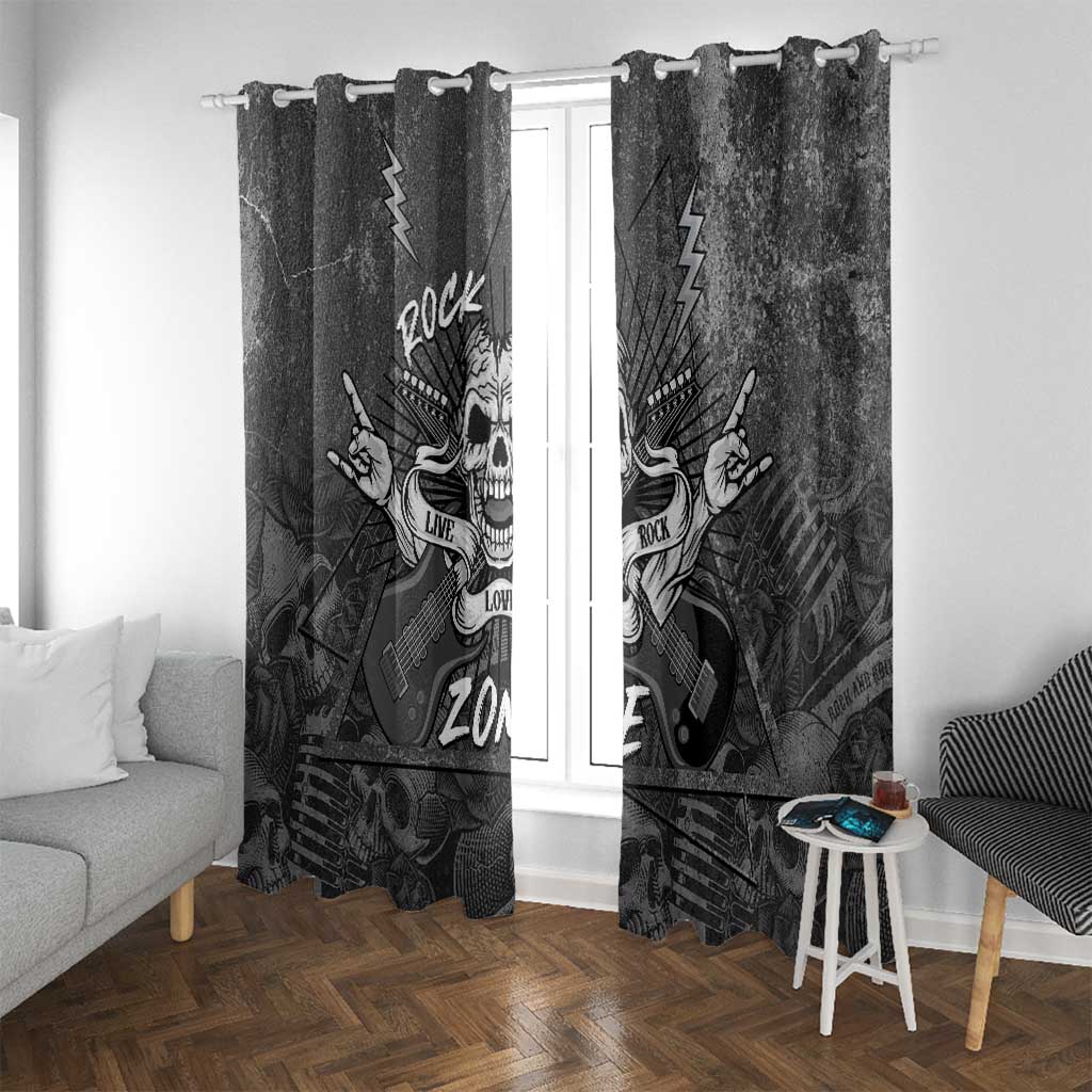 Live Love Rock Skull Window Curtain Retro Grunge Style - Wonder Print Shop