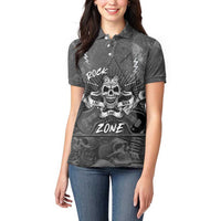 Live Love Rock Skull Women Polo Shirt Retro Grunge Style - Wonder Print Shop