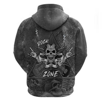 Live Love Rock Skull Zip Hoodie Retro Grunge Style - Wonder Print Shop