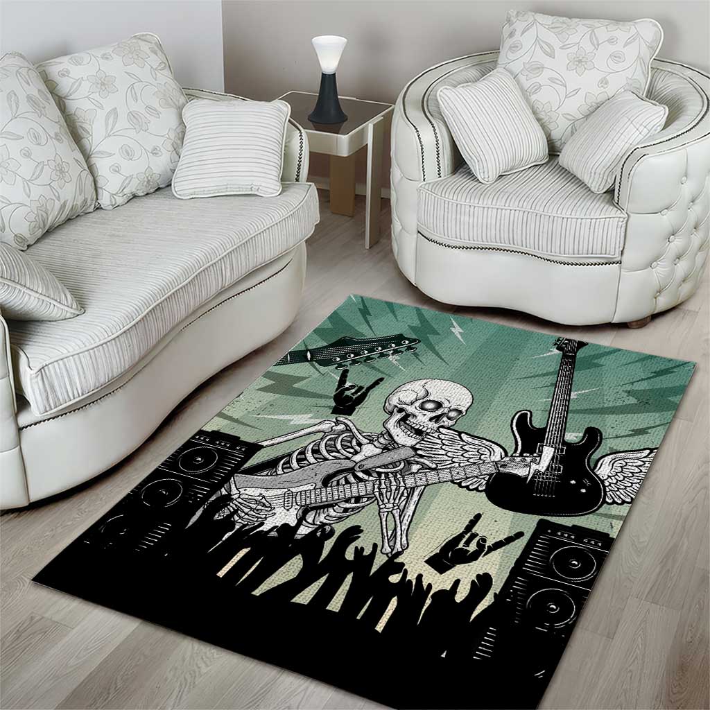 Electric Guitar Skull Area Rug Lets Rock - Wonder Print Shop