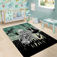 Electric Guitar Skull Area Rug Lets Rock - Wonder Print Shop