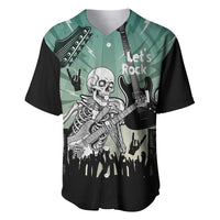 Electric Guitar Skull Baseball Jersey Lets Rock - Wonder Print Shop