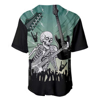 Electric Guitar Skull Baseball Jersey Lets Rock - Wonder Print Shop