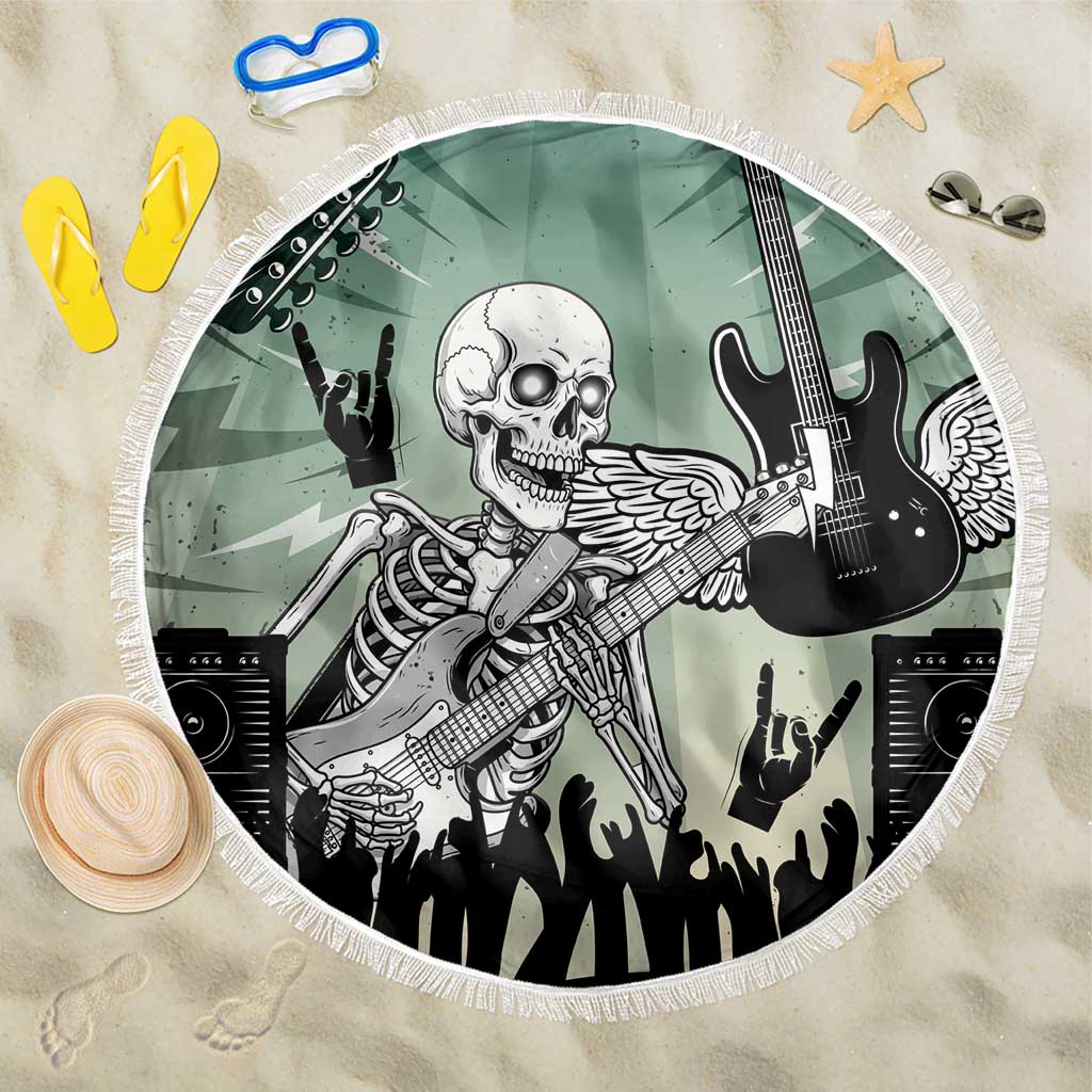 Electric Guitar Skull Beach Blanket Lets Rock - Wonder Print Shop